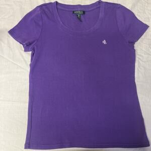 Lauren Ralph Lauren Purple T Shirt Women's Medium RLL Logo Purple